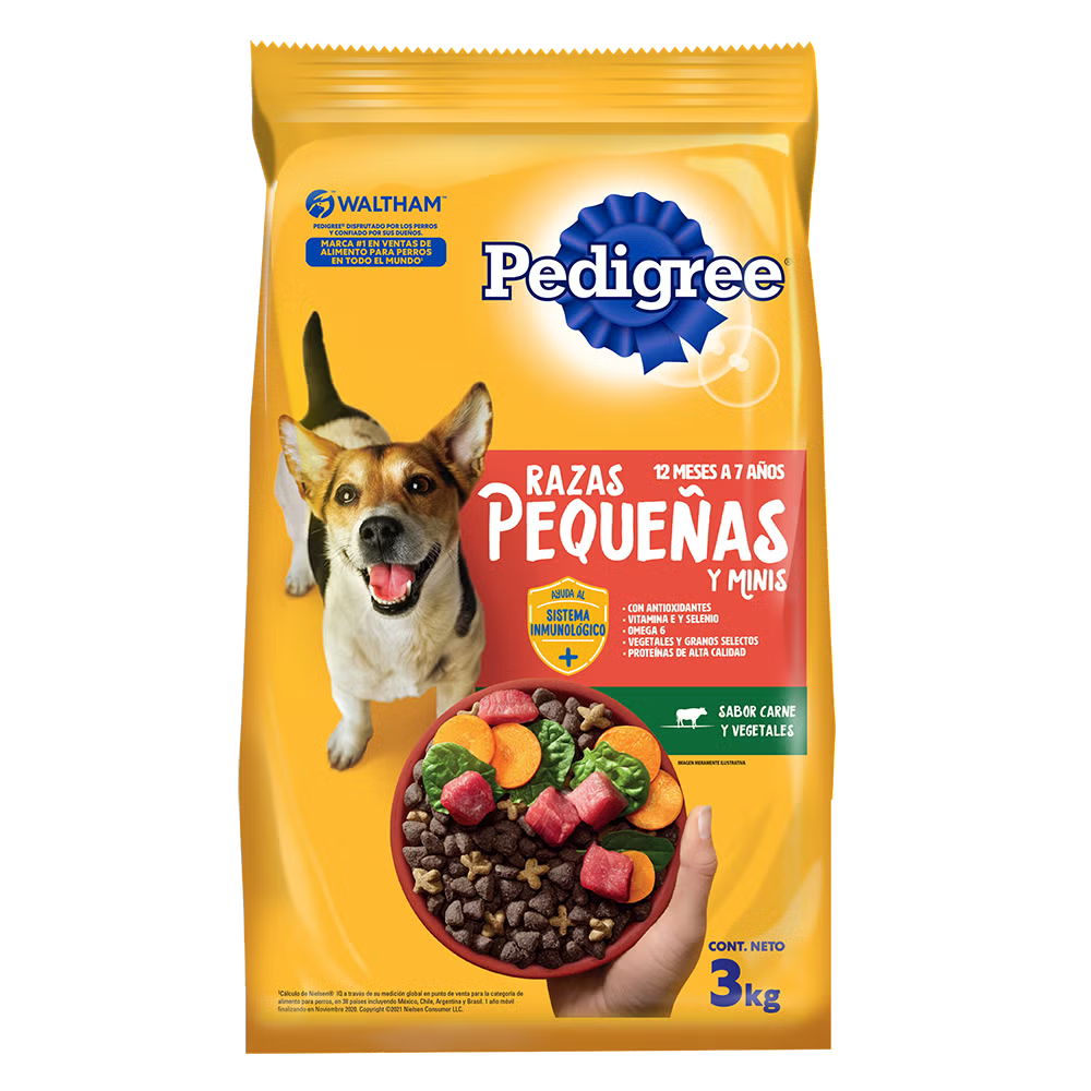 PEDIGREE ADULTO RAZAS PEQUEÑAS SABOR CARNE Y VEGETALES 21 KG