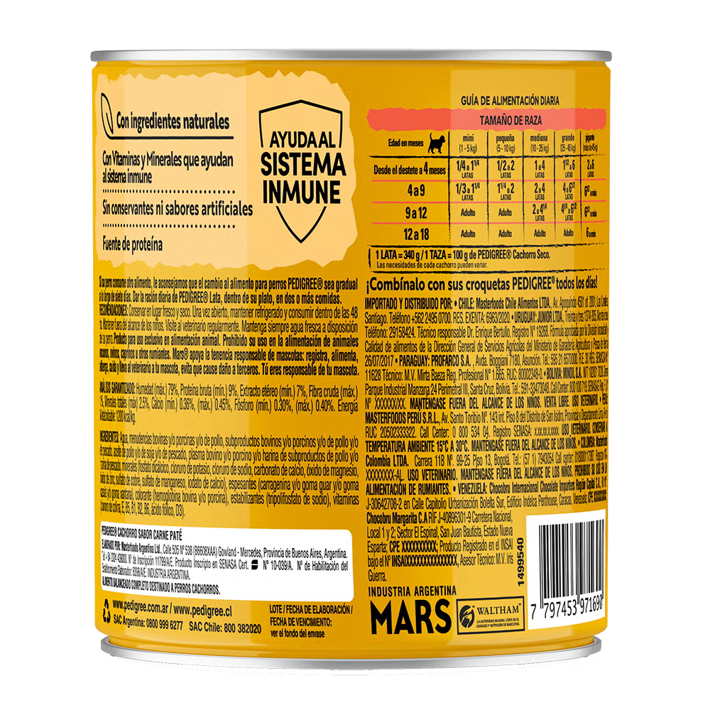 PEDIGREE LATA CACHORRO SABOR CARNE 280 GR