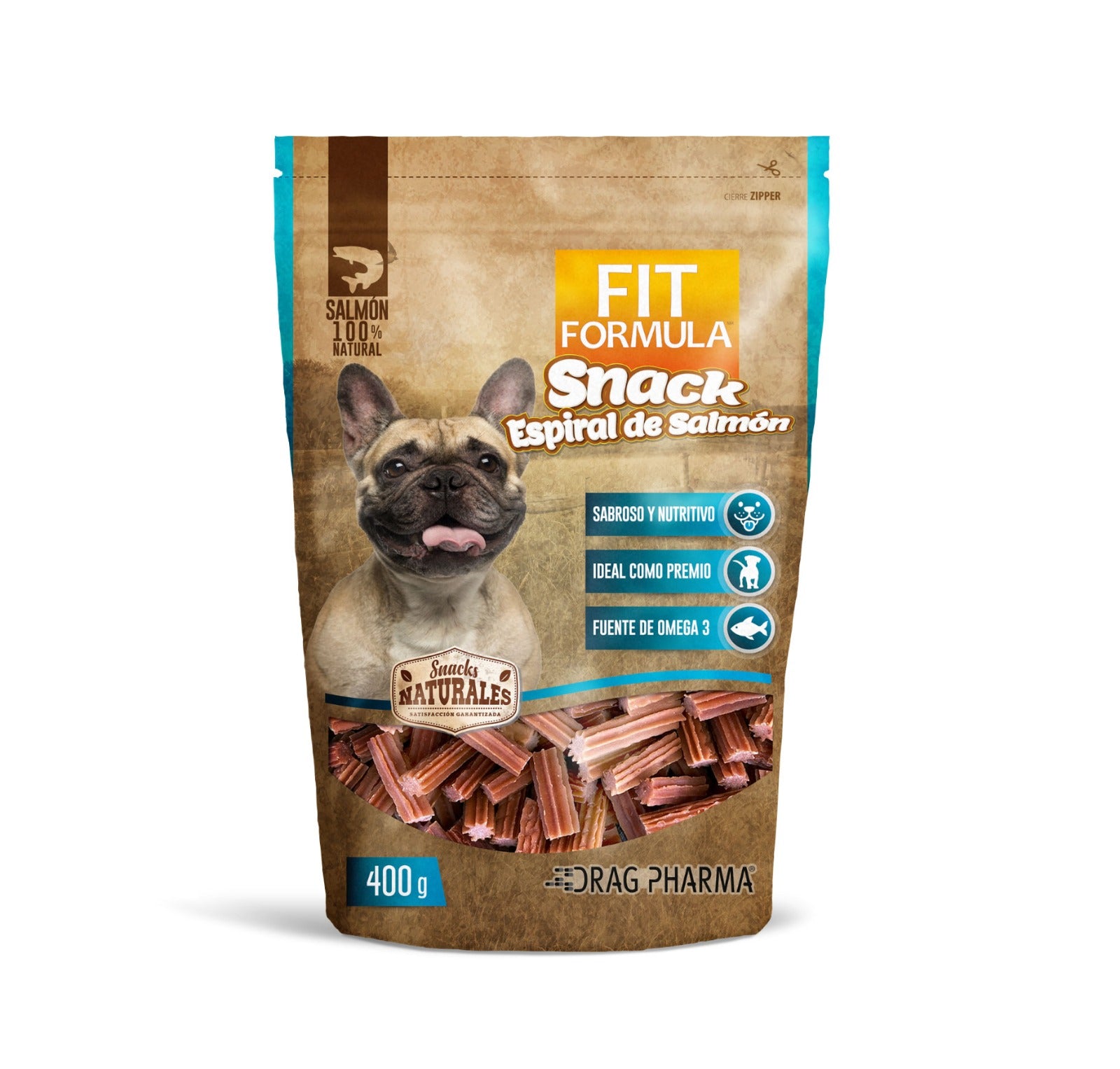 FIT FORMULA SNACK NATURAL ESPIRAL DE SALMÓN 400 GR