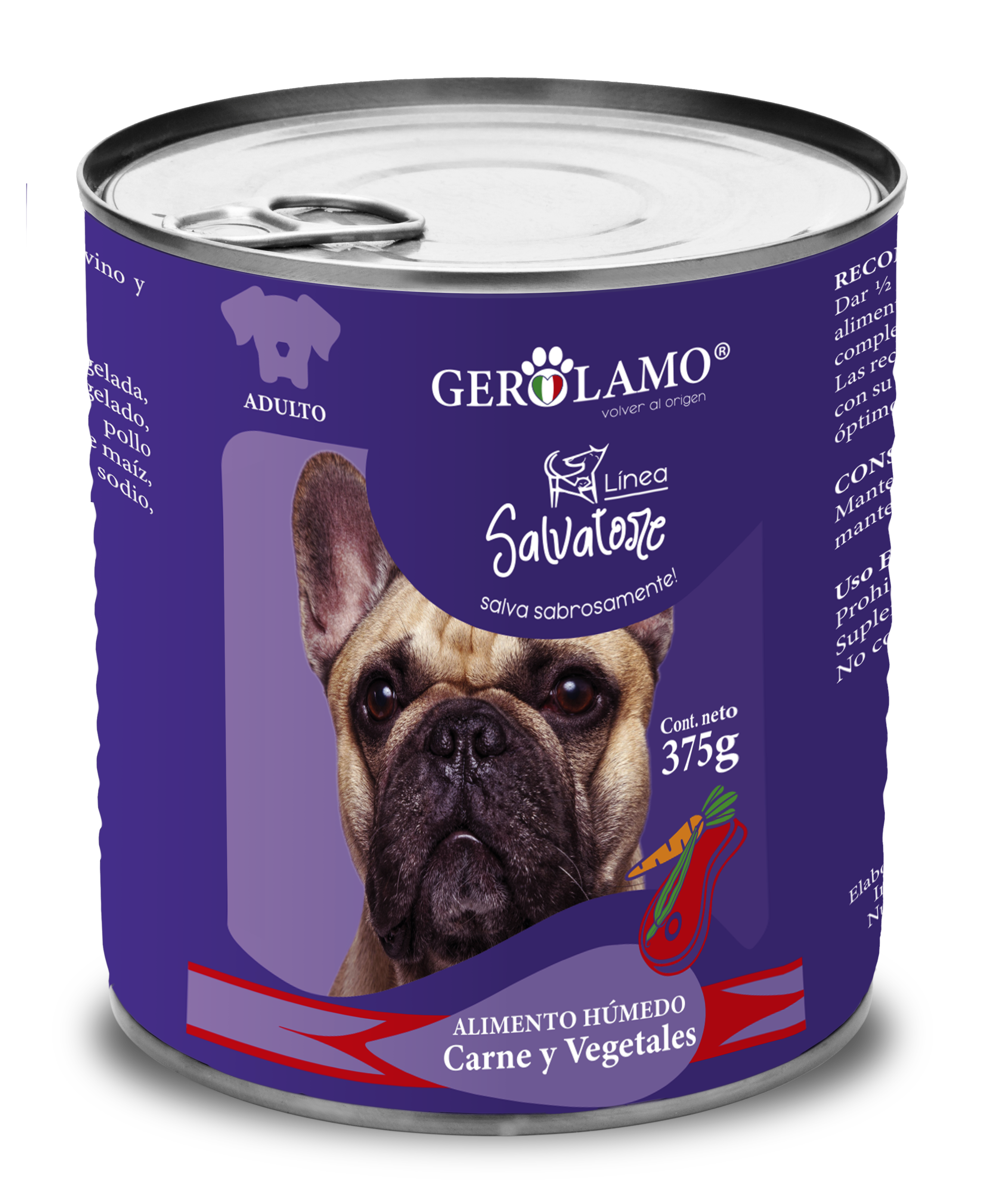 GEROLAMO SALVATORE PATÉ PARA ADULTOS CARNE Y VEGETALES 375 GR