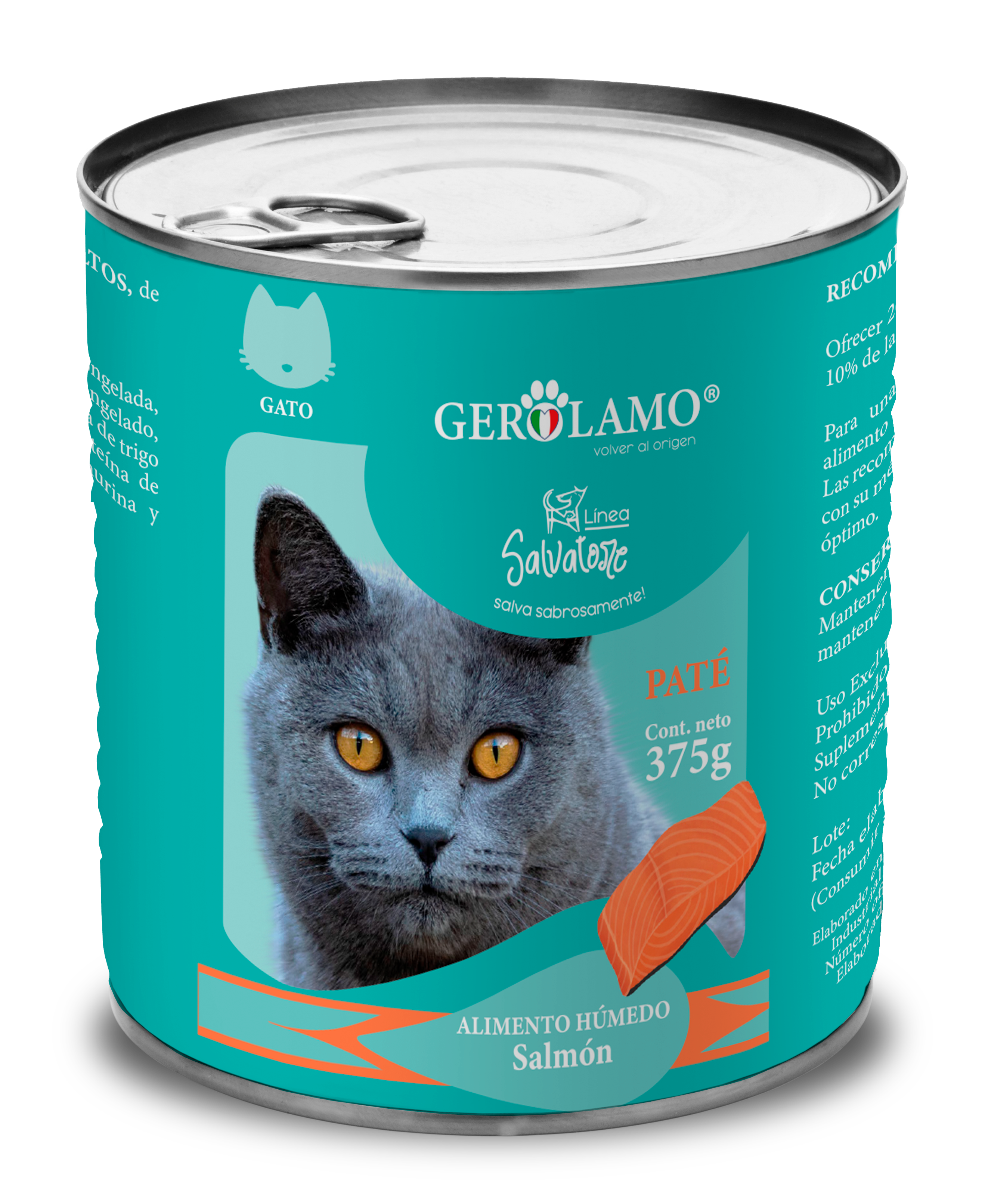 GEROLAMO SALVATORE PATÉ PARA GATOS ADULTOS SALMÓN 375 GR