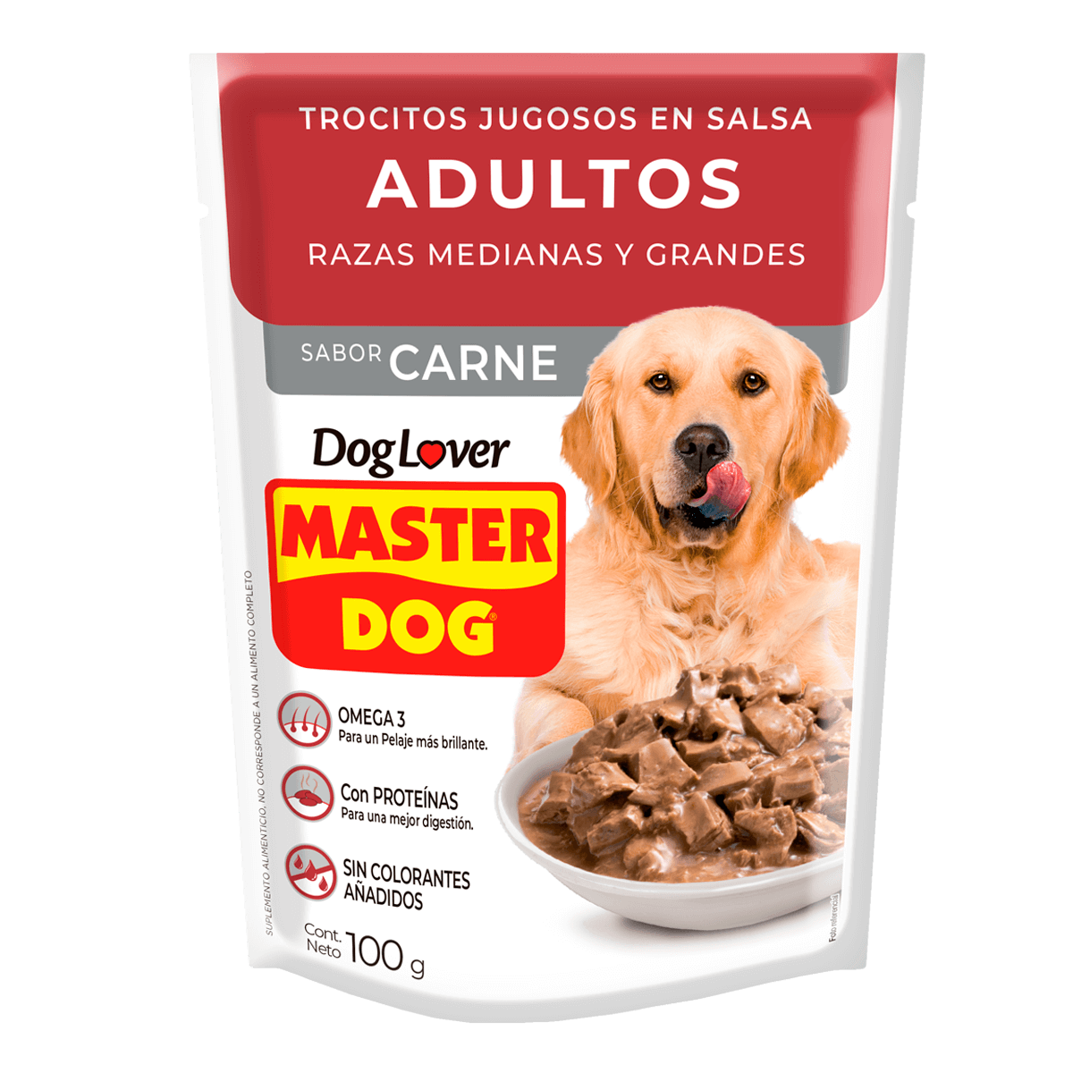 MASTER DOG POUCH ADULTO SABOR CARNE 100 GR